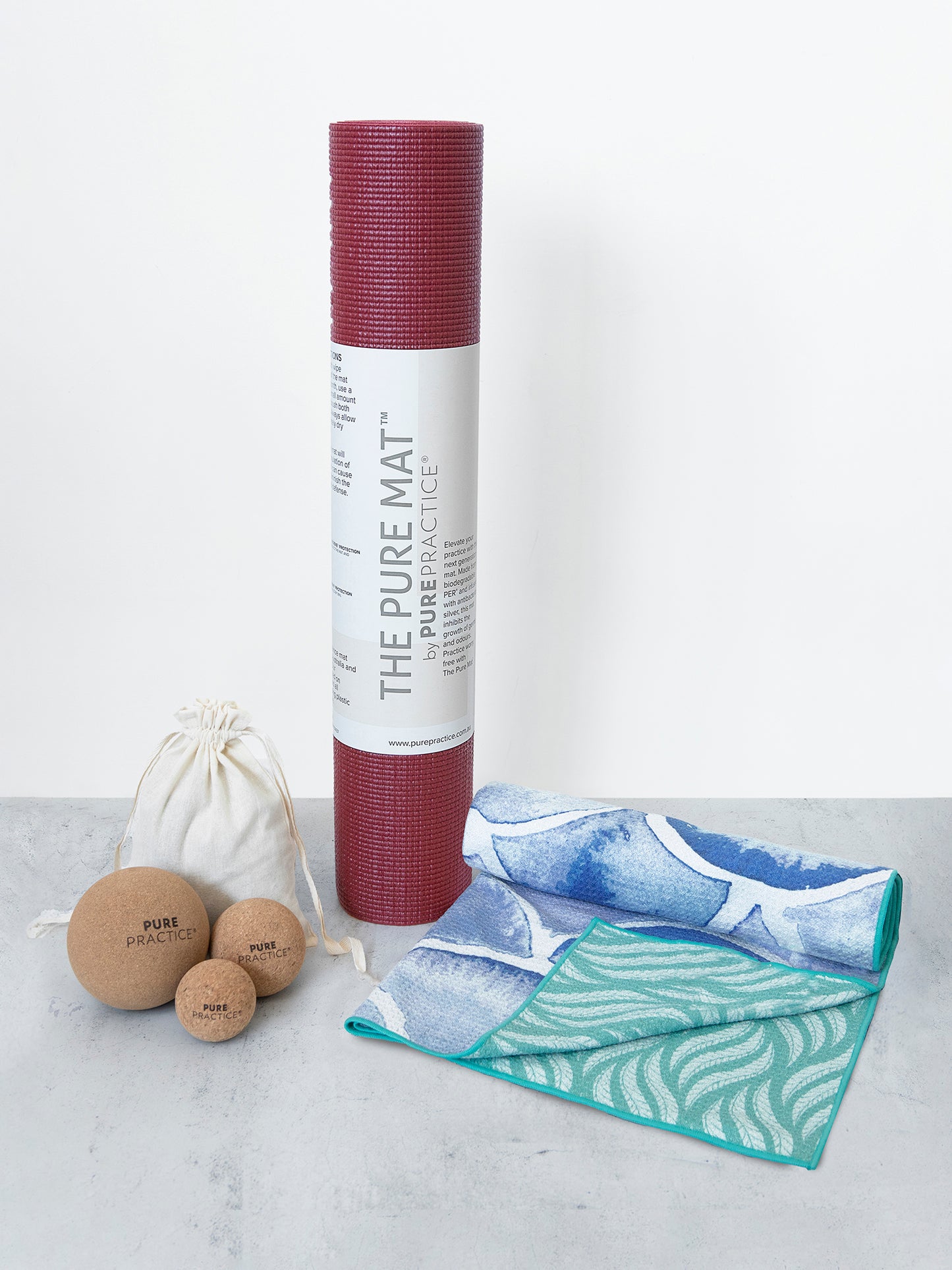 Yoga Mat & Towel & Massage Balls Bundle