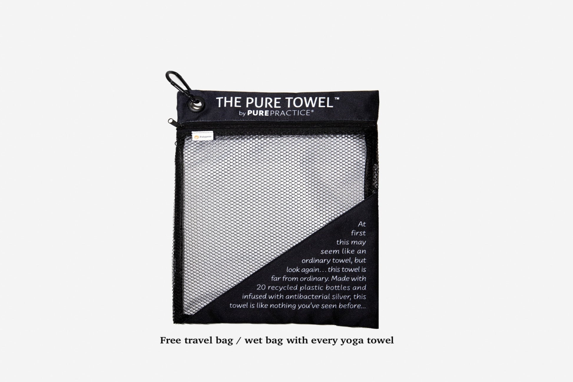 Free yoga towel wet bag or travel bag with every yoga towel purchase